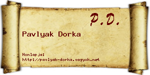 Pavlyak Dorka névjegykártya